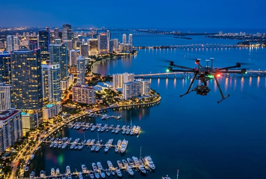 Drone Services Miami FL professional luxury real estate and maritime aerial videography